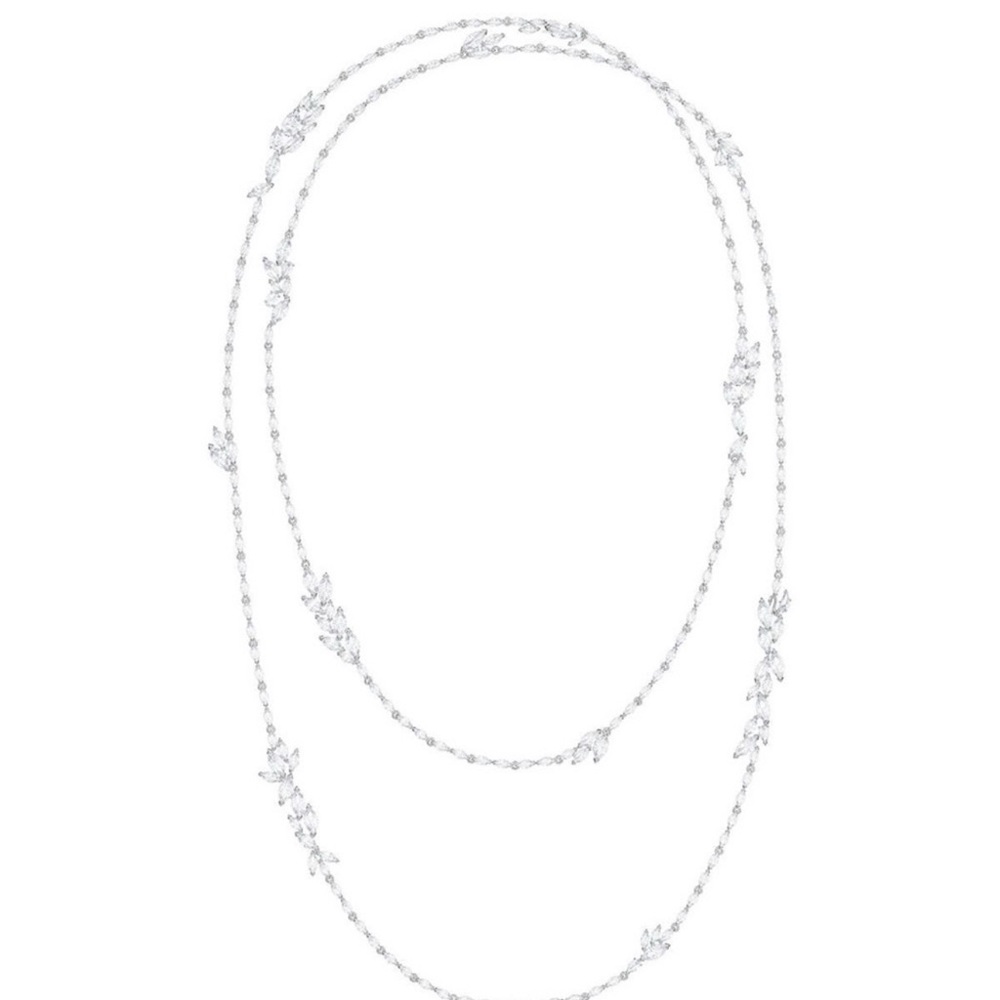 Authentic Swarovski long Silver Crystal Necklace. - Picture 3 of 4